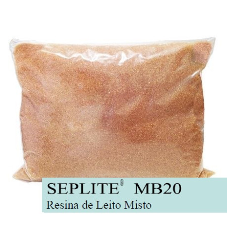 Resina mista Seplite MB20, 1 litro, para desmineralização