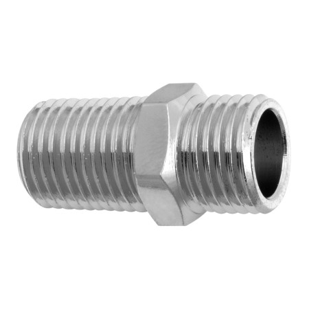 Niple duplo cromado alongado, rosca 1/2" (DN15), Blukit